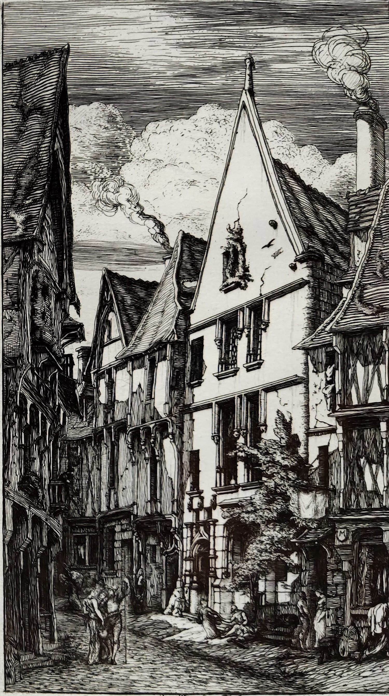 Charles Meryon - La Rue des Toiles, Bourges verkocht voor € 45!