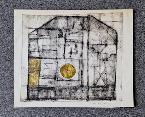 Wim Compier - Grote UNICA (1/1) Ets en aquatint "house of the rising sun" 1966 - gesign. kopen? Bied vanaf 20!