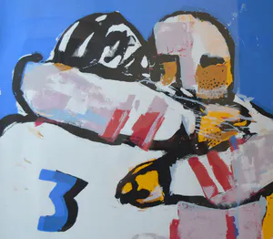Herman Brood - Zeefdruk - Ijshockeyers - ingelijst kopen? Bied vanaf 375!