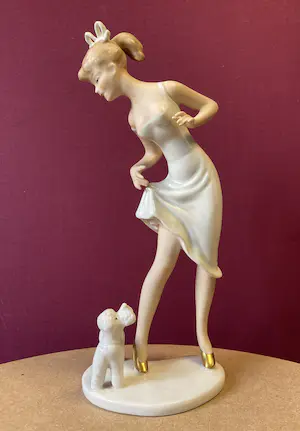 Wallendorfer Porzellan - Jonge vrouw met hond kopen? Bied vanaf 65!