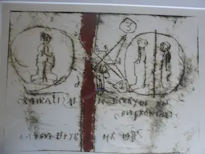 Anton Heyboer - Zeefdruk titel, Het systeem met de onschuld en figuren. kopen? Bied vanaf 1!