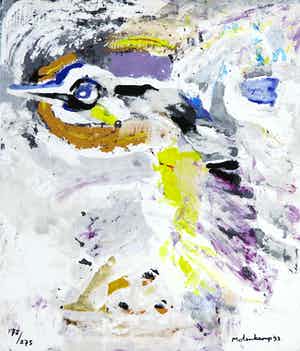 Nico Molenkamp - Zeefdruk, Vogel verkocht voor € 1!