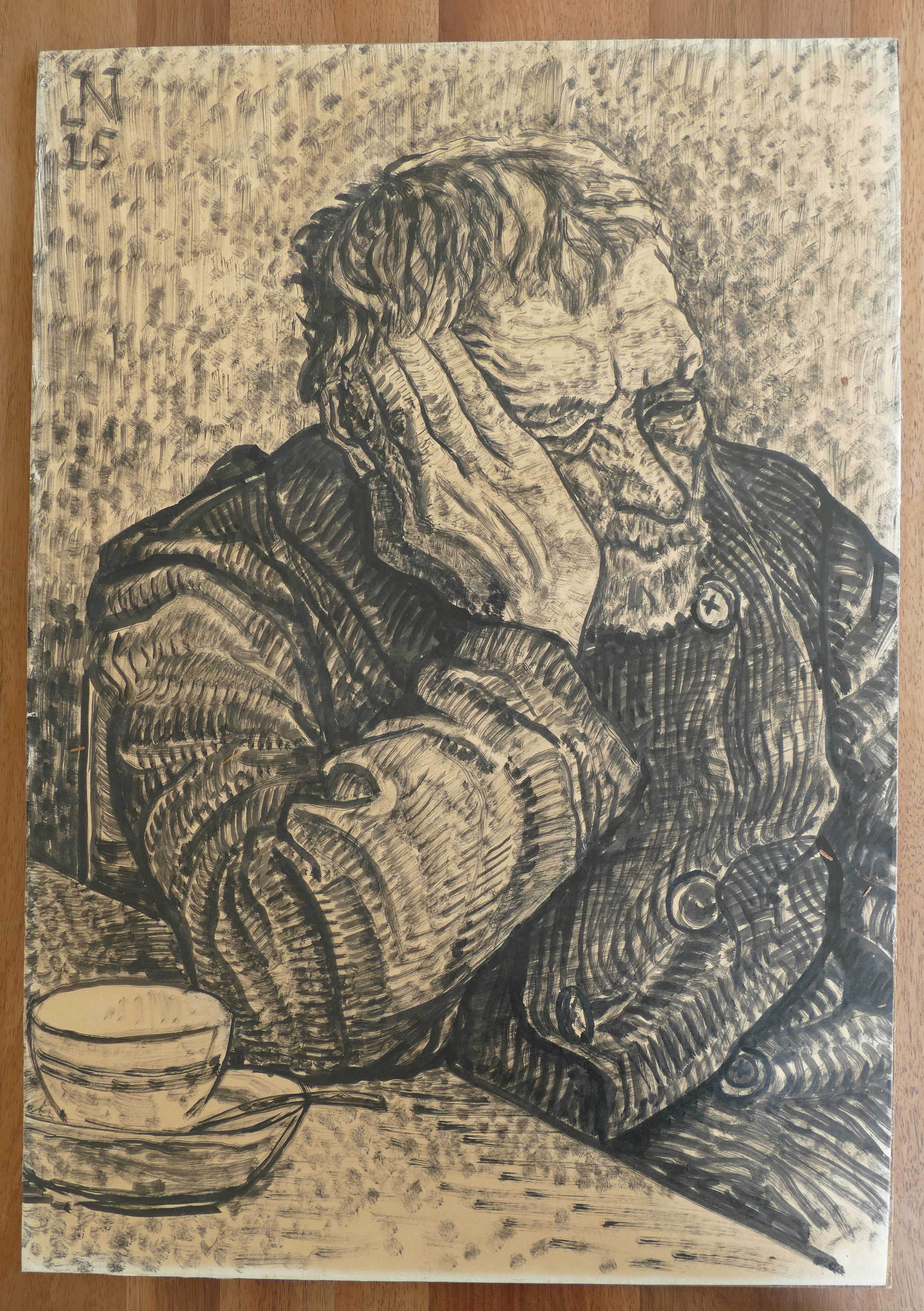 Jakob Nieweg - Slapende man aan tafel kopen? Bied vanaf 80!