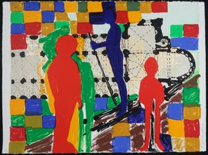 Cees Dolk - Zeefdruk, Figurenplan 1 kopen? Bied vanaf 35!