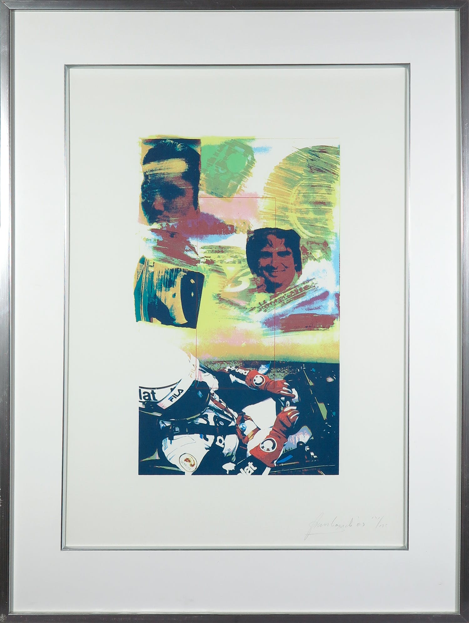 Frank Gude - Zeefdruk, Ayrton Senna - Ingelijst sold! View the auction