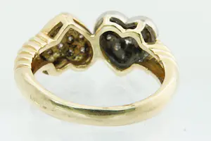 35- Chique bi-color goud (18 krt) platina & diamanten (0.30ct) HART ring kopen? Bied vanaf 190!