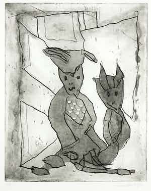 Lucebert - Ets, Zonder titel verkocht voor € 150!