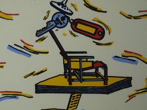 Hans Wap - Ingelijste zeefdruk , Nieuwe woning - 2007 – oplage 60 ex. kopen? Bied vanaf 45!