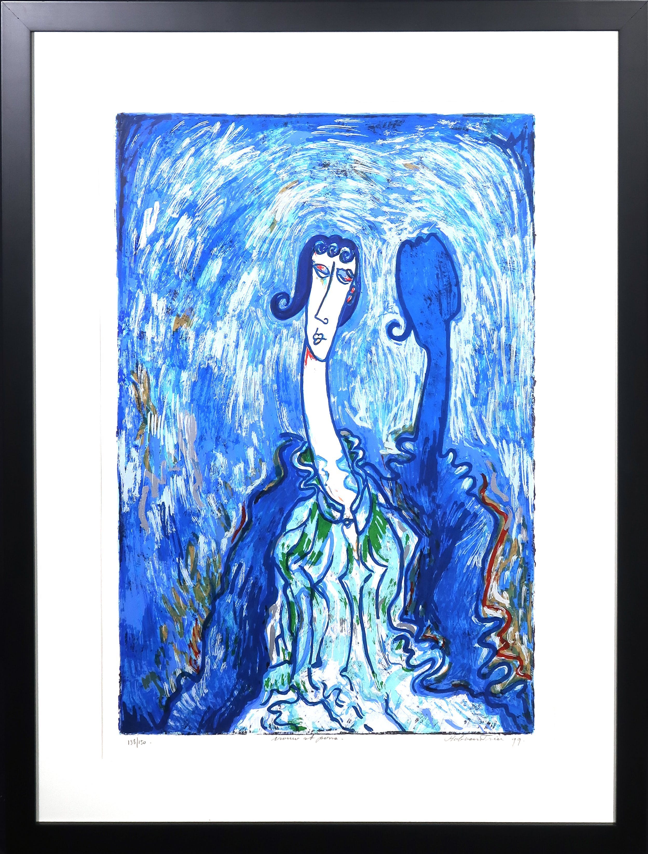 Rob van Trier - Zeefdruk, Tweeluik Vrouw en man St. Ponz - Ingelijst kopen? Bied vanaf 40!