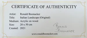 Ronald Boonacker - Italiaans Landschap (certificaat van echtheid) kopen? Bied vanaf 1!