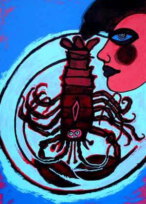 Corneille - zeefdruk: Tête et Homard verkocht voor € 375!