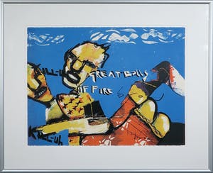 Herman Brood - Zeefdruk, Great Balls of Fire, Ingelijst (Groot) kopen? Bied vanaf 250!