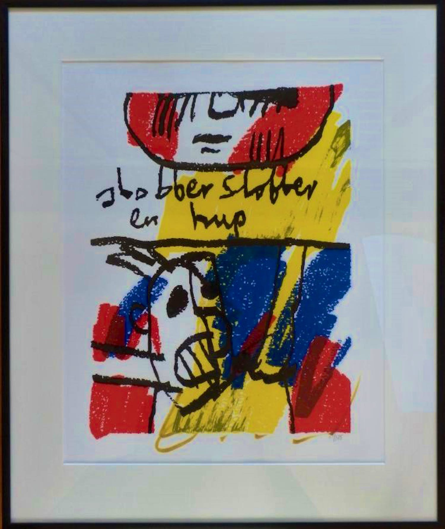 Herman Brood - Kleurenzeefdruk SLOBBER SLOBBER en HUP INGELIJST!! verkocht voor € 99!