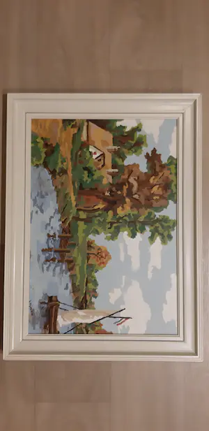 Brons (Onbekend) - Landschap boerderij en bootje kopen? Bied vanaf 1!