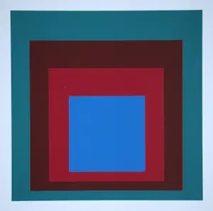 Josef Albers - Homage to the Square - Protected Blue - Zeefdruk in 4 kleuren - 1971 kopen? Bied vanaf 120!