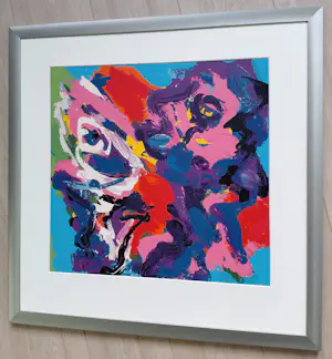 Karel Appel - Hoofden als bloemen, zeefdruk (mooi ingelijst) kopen? Bied vanaf 1250!