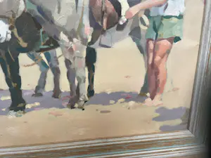 Buy Frits Verdonk - strandgezicht kinderen met ezeltjes? Bid from 1000!