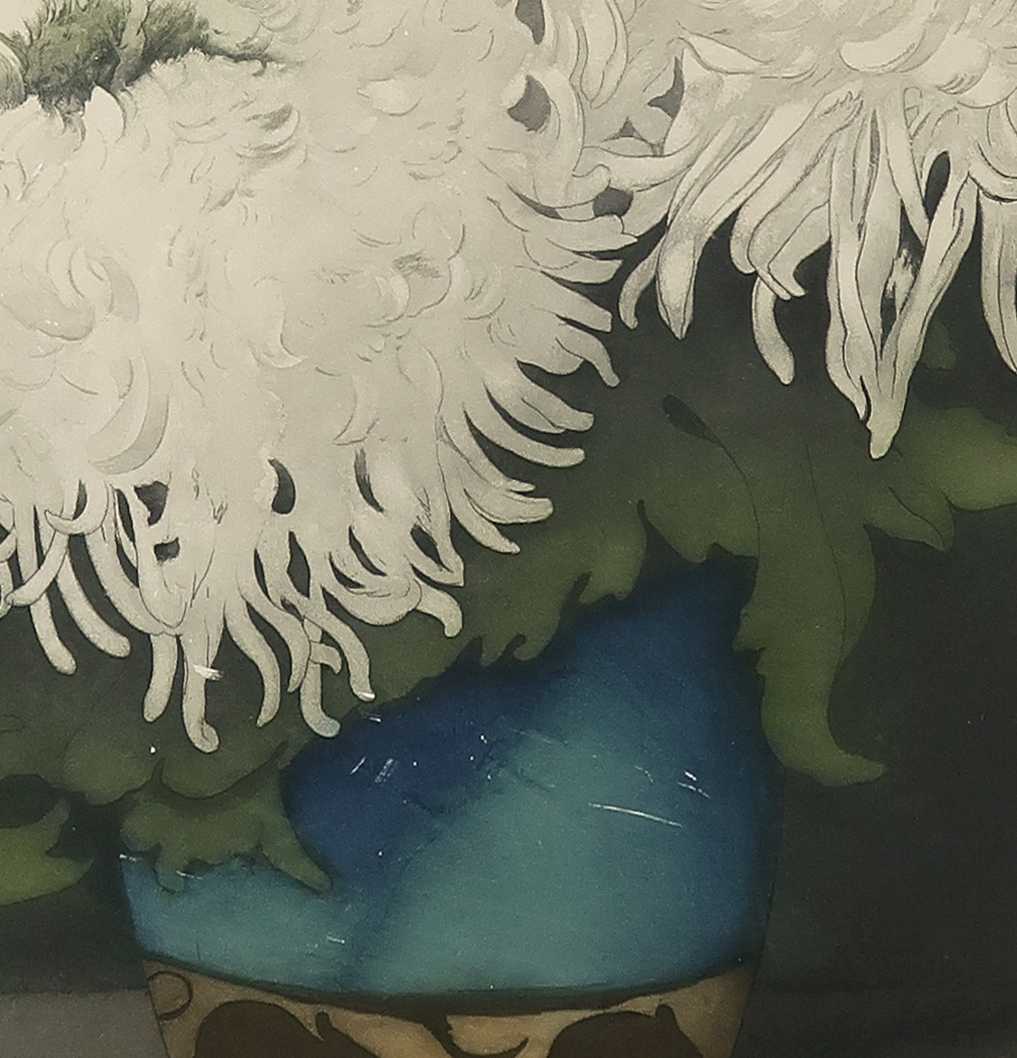 Frans Everbag - Ets en aquatint, Vaas met chrysanten - Ingelijst kopen? Bied vanaf 35!