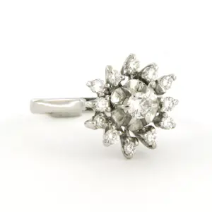 18k witgouden ring met briljant geslepen diamant tot. 0,50ct kopen? Bied vanaf 660!