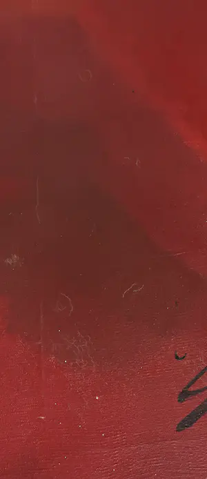 Niet of onleesbaar gesigneerd - Olieverf op doek, Compositie in rood - Ingelijst (Zeer groot) kopen? Bied vanaf 1!