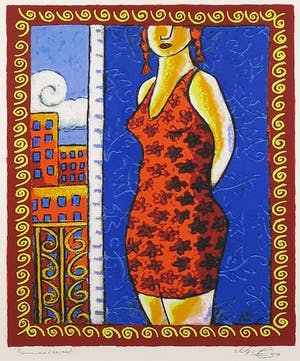 Jacques Tange - Zeefdruk, Summerdressed - Ingelijst kopen? Bied vanaf 70!