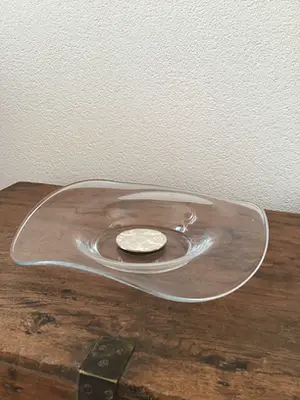 Corry Ammerlaan - Glazen schaal met zilverkleurige plaquette kaufen? Bieten Sie von 1!