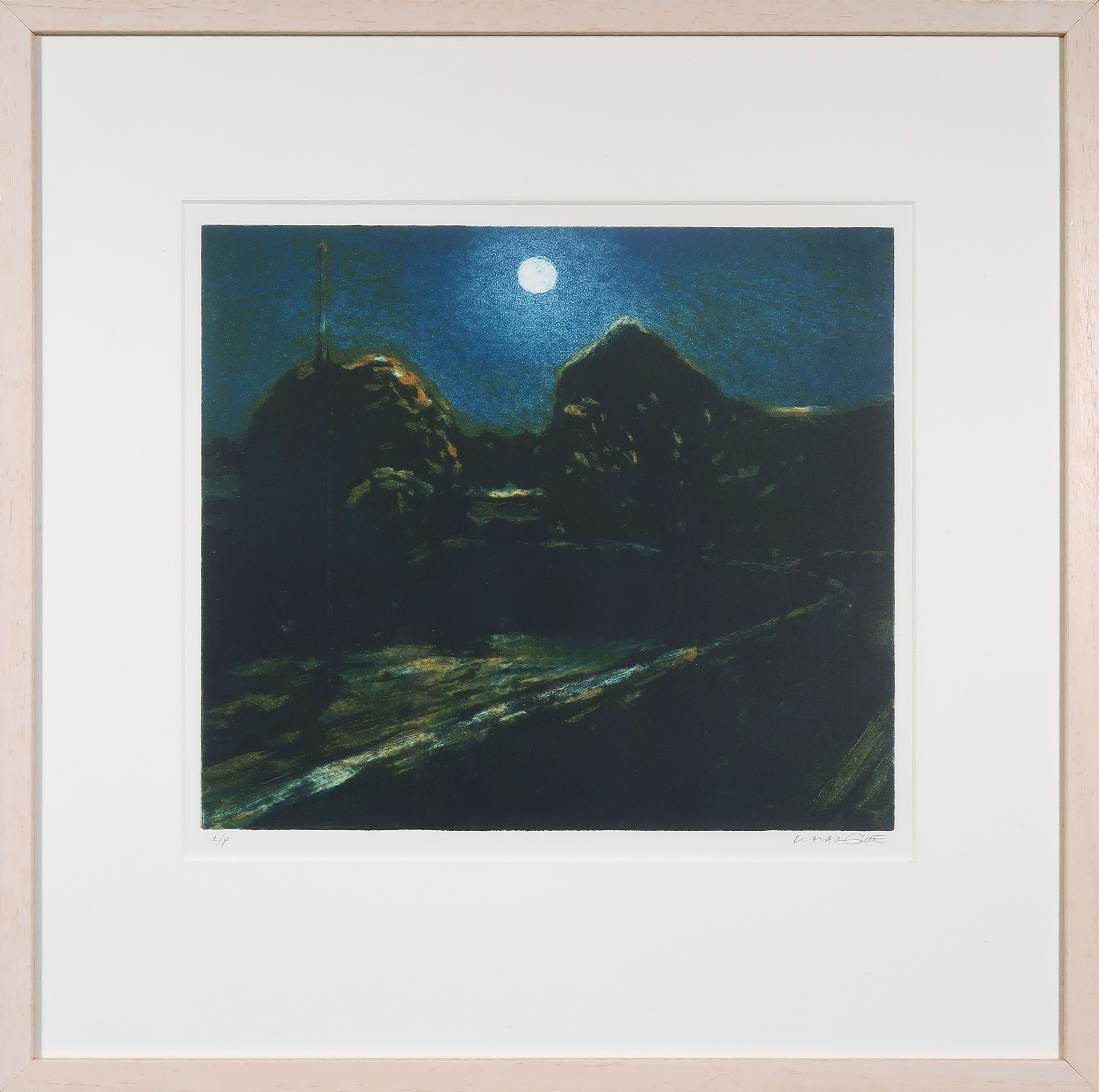 Elmar Gille - Kleurenets, Zonder titel - Ingelijst verkocht voor € 35!