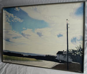 Inge Krassenburg - Tekening, “Landschap” – gesigneerd en ingelijst (Groot) kopen? Bied vanaf 1!