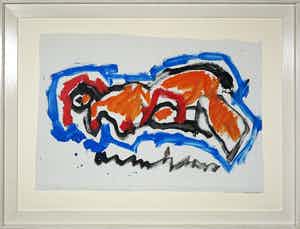 Anton Heyboer - Acryl op doek op paneel, Zonder titel - Ingelijst (Groot) verkocht voor € 250!