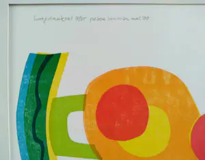 Peter Louman - (1940-2010) Abstracte, kleurrijke, vrolijke zeefdruk kopen? Bied vanaf 49!