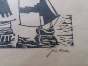 Jac. de Beer - Houtsnede "Volendam - Haven-" kopen? Bied vanaf 11!