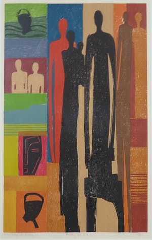 Marianne de Moor - Houtsnede, Rally for Kibaki- Ingelijst (Groot) kopen? Bied vanaf 35!