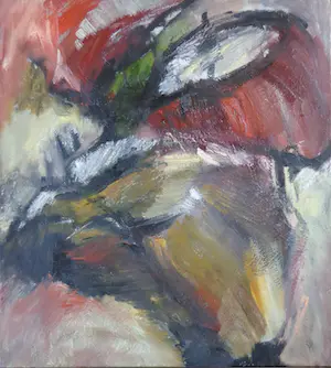 Ineke van Koningsbruggen - BEWEGING VAN HET LAND / OLIEVERF DOEK / 102x92cm / KADER / SIG / 1987 kopen? Bied vanaf 195!