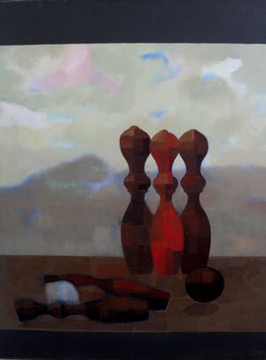 Dick Elffers - surrealistisch stilleven in landschap - 1977 kopen? Bied vanaf 475!