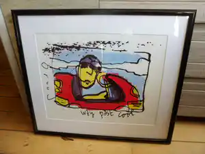 Herman Brood - Zeefdruk. Titel, "Way past cool ". verkocht voor € 250!