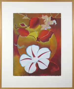 Jan van Delft - Zeefdruk, Morning glory - Ingelijst kopen? Bied vanaf 1!