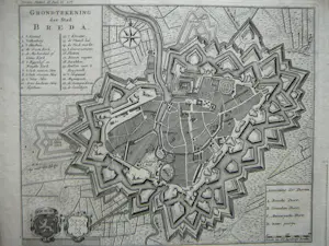 Isaac Tirion - Breda 2x Tirion , grondtekening N vd Meer , Turfschip kopen? Bied vanaf 75!