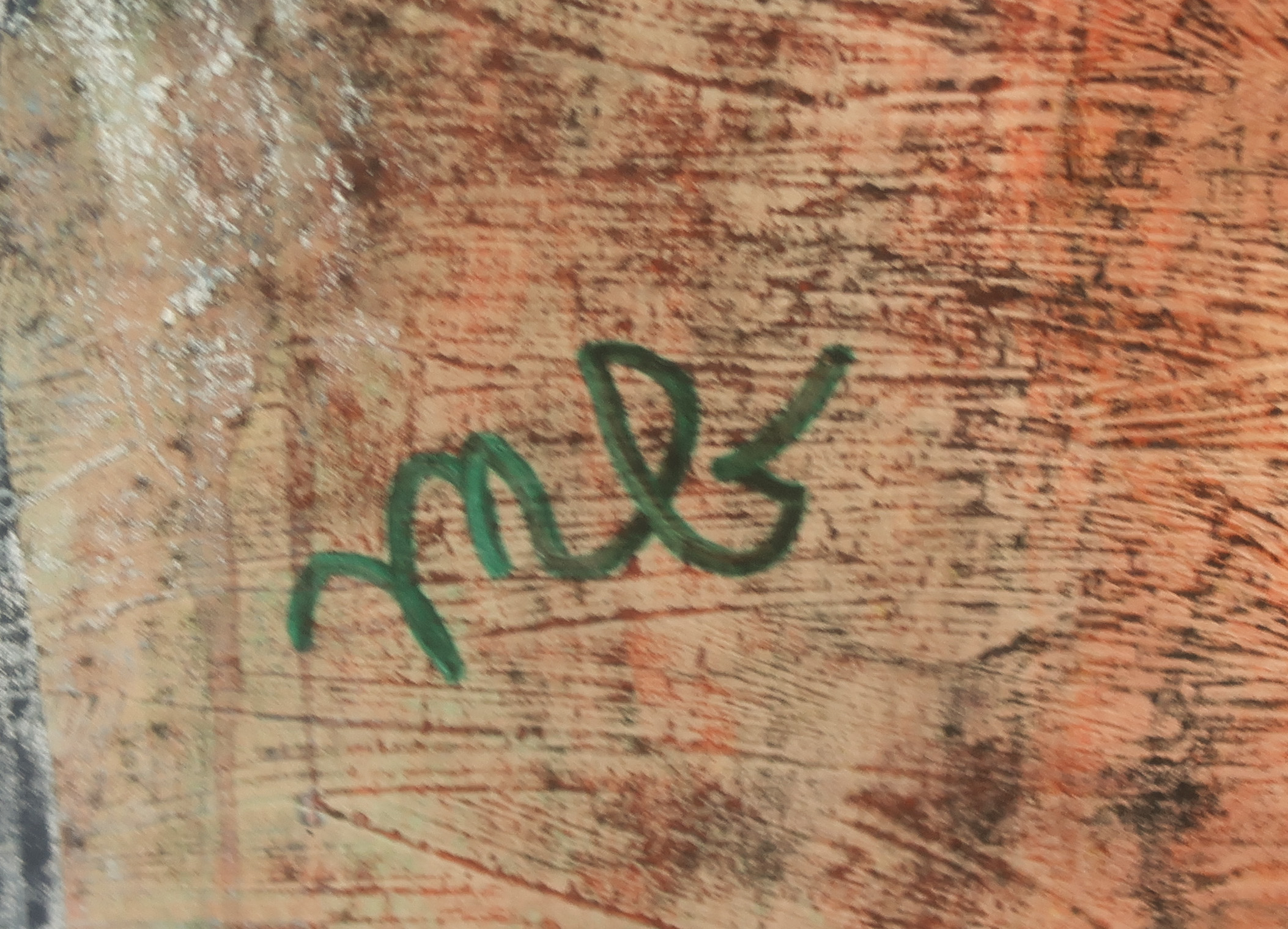 Niet of onleesbaar gesigneerd - Acryl en pastelkrijt, Zonder titel - Ingelijst kopen? Bied vanaf 1!