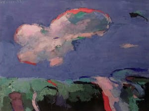 Rob van Essen - tempera schilderij - Wolk boven polder - Ingelijst kopen? Bied vanaf 1!