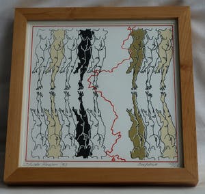 Guido Ancion - Ingelijste zeefdruk , “Naakte vrouwen” – Loodskado 1994 kopen? Bied vanaf 35!