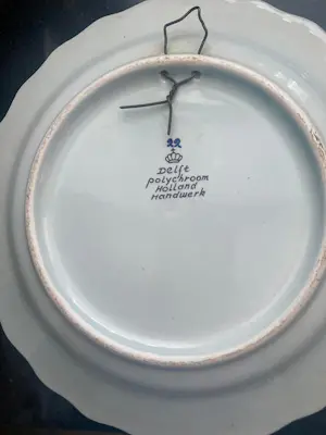 Potterie Oud Delft - Potterie Delft Polychroom 22 - Delfts blauw handwerk collectors bord (Del_5) kopen? Bied vanaf 29!