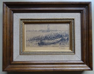 Herman Heuff - Landschap met boot kopen? Bied vanaf 30!