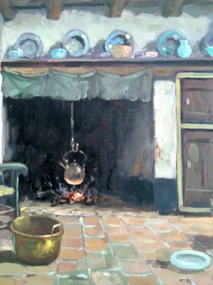 Niet of onleesbaar gesigneerd - Hollandse school, sfeerimpressie oude kamer kopen? Bied vanaf 1!