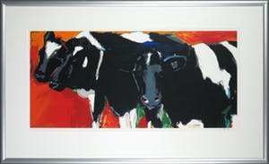 Gerda Elfring - Zeefdruk, 3 koeien - Ingelijst (Groot) kopen? Bied vanaf 50!