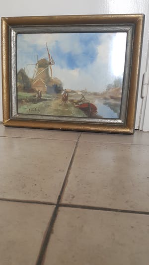 Adriaan Terhell - Landschap met molen kopen? Bied vanaf 35!