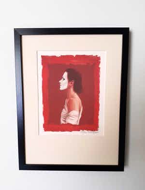 Ans Markus - 'Masker' , litho, mooi gelijst! verkocht voor € 159!