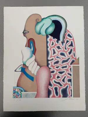 Jörg Remé - kleurenlithografie - "ice cream man" kaufen? Bieten Sie von 30!