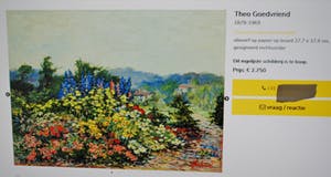 Theo Goedvriend - Zonnige mediterraanse scene met een bloeiende boom - olieverf kopen? Bied vanaf 350!