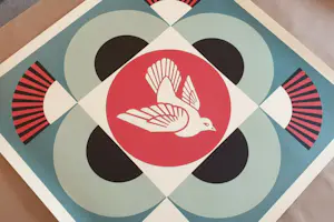 Buy Shepard Fairey - GEOMETRIC DOVE -BLUE- SIGNED OFFSET LITHOGRAPH? Bid from 1!