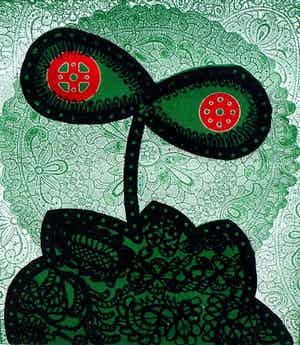 Enrico Baj - ingelijste ets:Catherine Marie de Lorraine Duchesse - 1967 (mooie houten lijst) verkocht voor € 199!